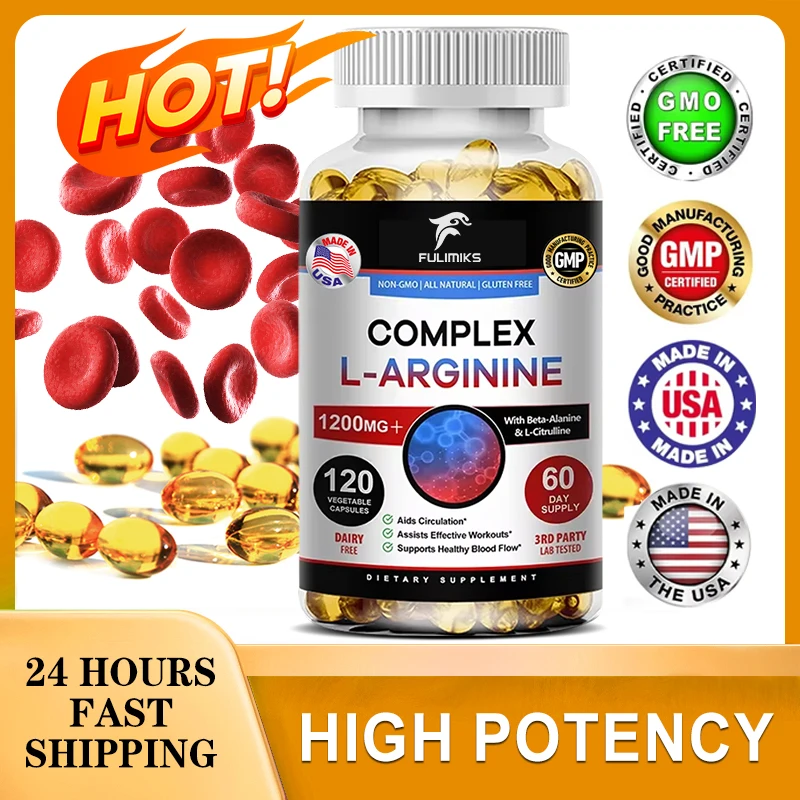 

L-Arginine Boost Endurance | Boost Male Nitric Oxide Precursor Supplement Vegetarian Capsules