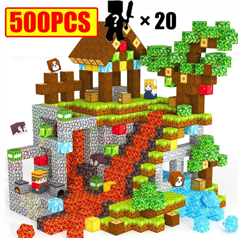 

10-500PCS Magnetic Building Blocks Magnet Set Bricks Mini World STEM Construction DIY Educational Toys For Kids Birthday Gifts
