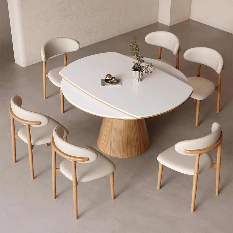 

Nordic Modern Dining Table Luxury Oval Design Minimalist Dining Table Vintage Extendable Conjuntos De Sala De Jantar Furniture
