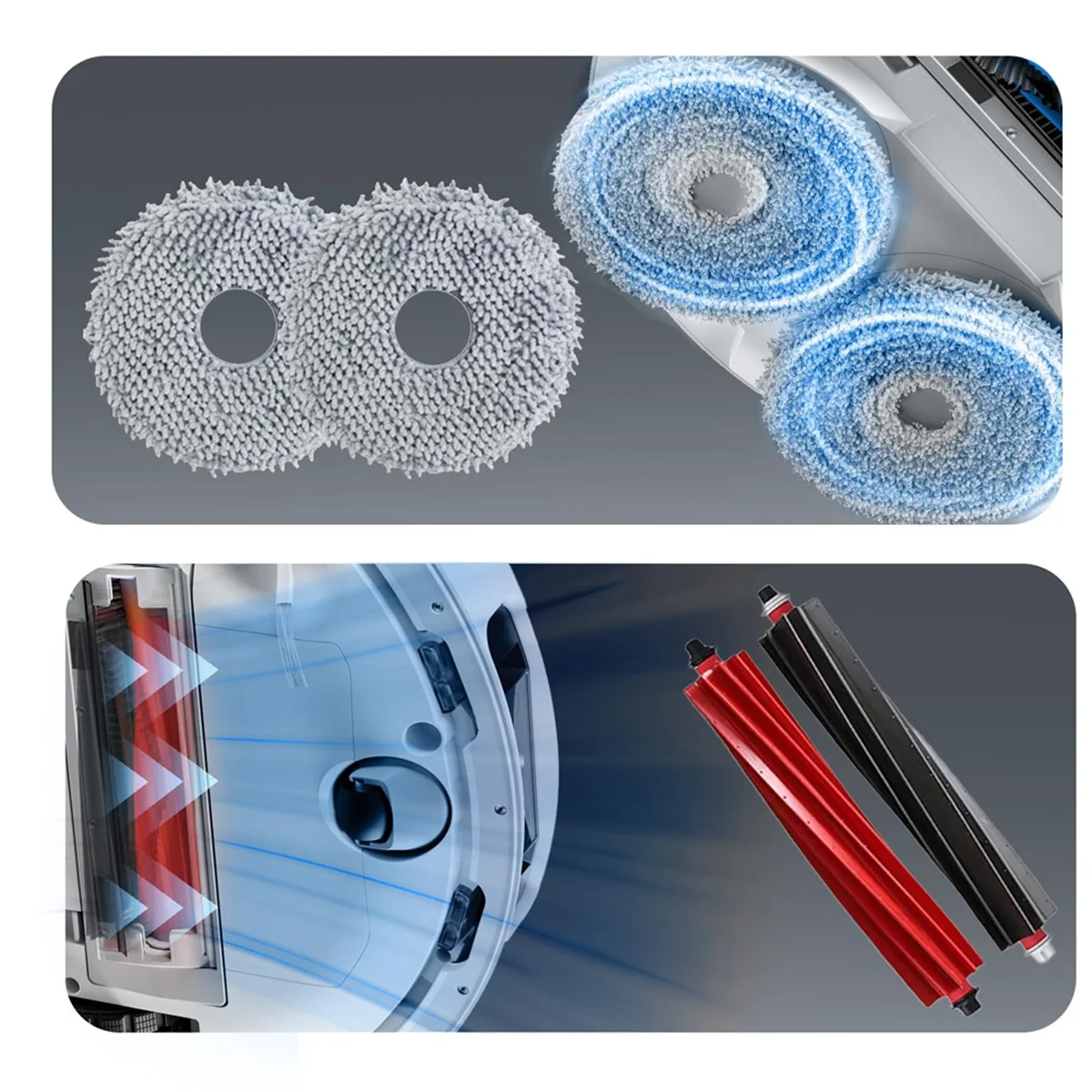 قطع غيار لـ Roborock Qrevo Master، مجموعة ملحقات المكنسة الكهربائية الروبوتية Qrevo Master، وسادة ممسحة مرشح Brushroll
