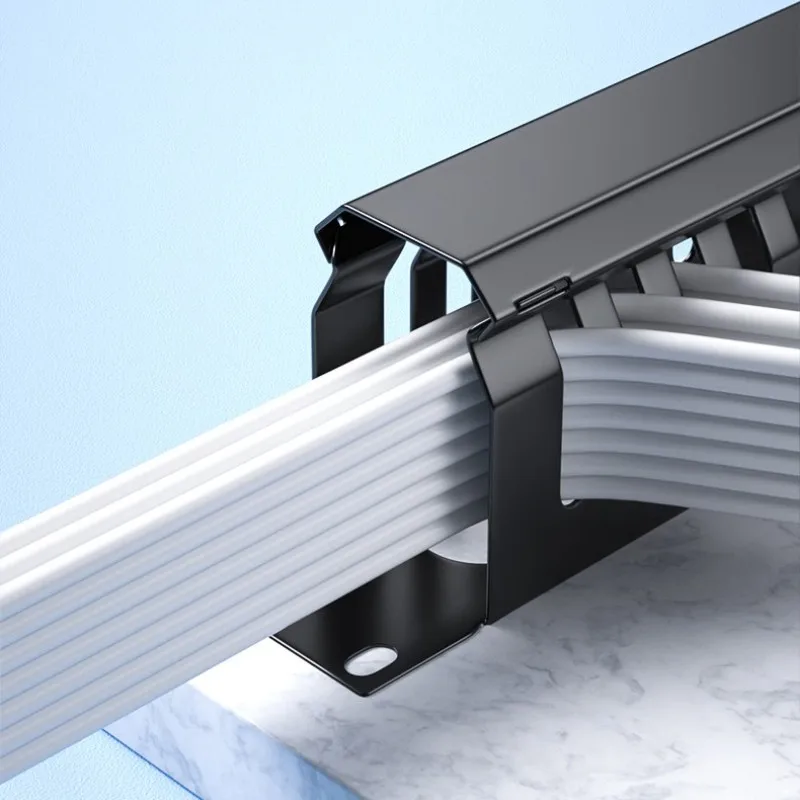 Metal 19 Inch 1u 24 Level 48 Slot Port Rack Network Cabinet Cable Management Manager