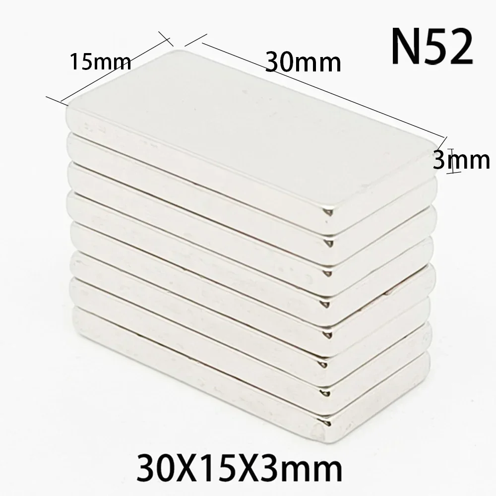 N52 30x15x2 30x15x3 25x15x5 30x13.6x3 Standard Magnetic Ebike Square Neodymium Bar Block Engine Strong Magnets Motor Generator