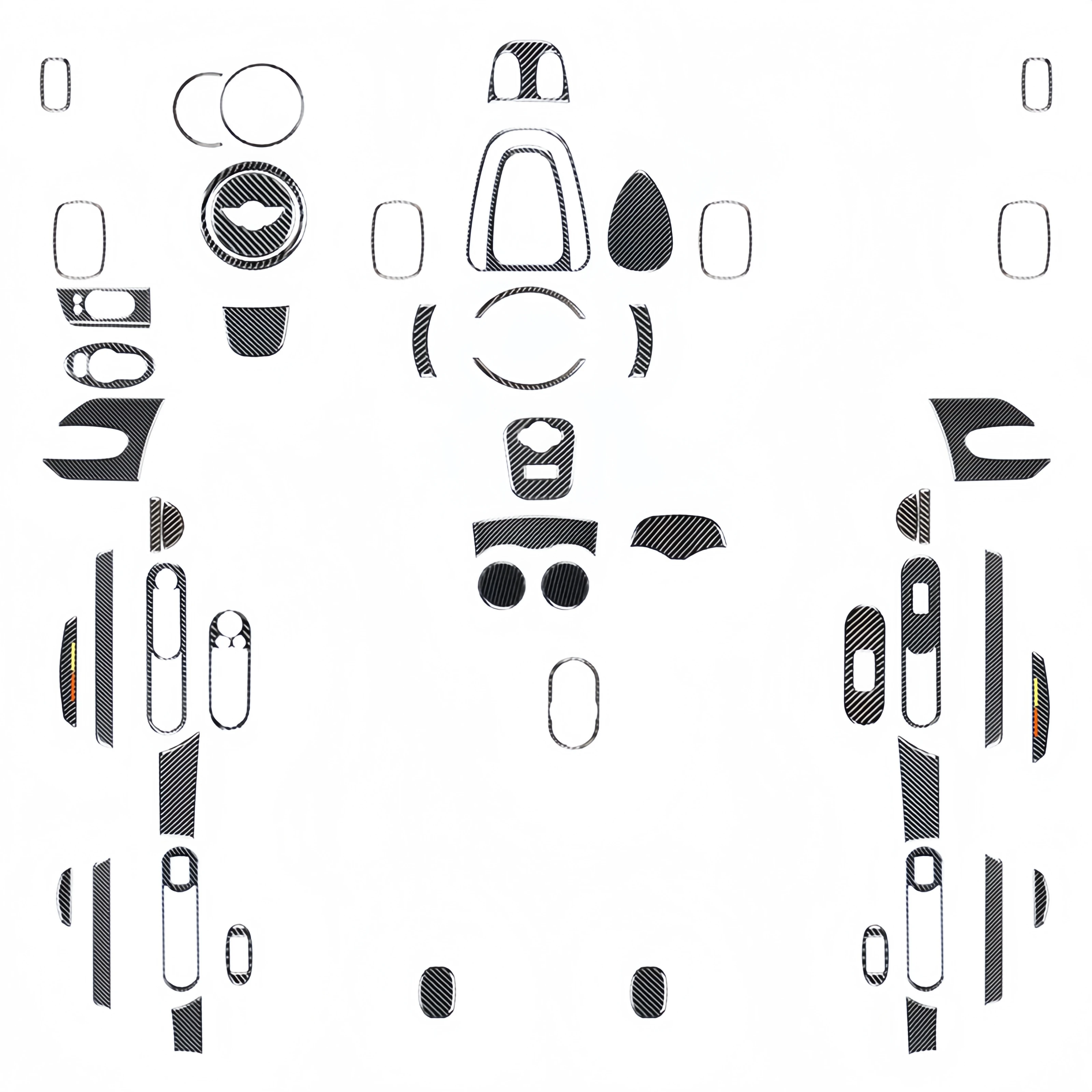 For Mini Cooper F60 Countryman Carbon Fiber Car Steering Wheel Air Outlet Window Lift Dashboard Panel Trim Stickers Accessories