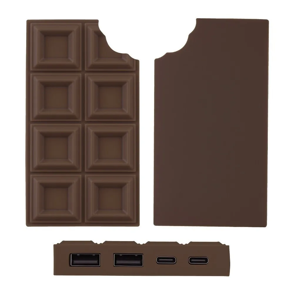 Chocolate Shaped 4-in-1 USB Hub Type-C Interface Compact USB Splitter Portable USB Extender Data Transfer