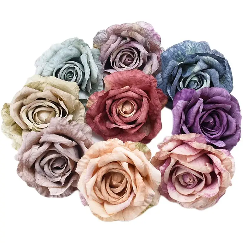 50/100pcs Silk Rose Artificial Flower Christmas Home Outdoor garden Arch Wedding Wall DIY Gift Candy box Scrapbooking Decoration