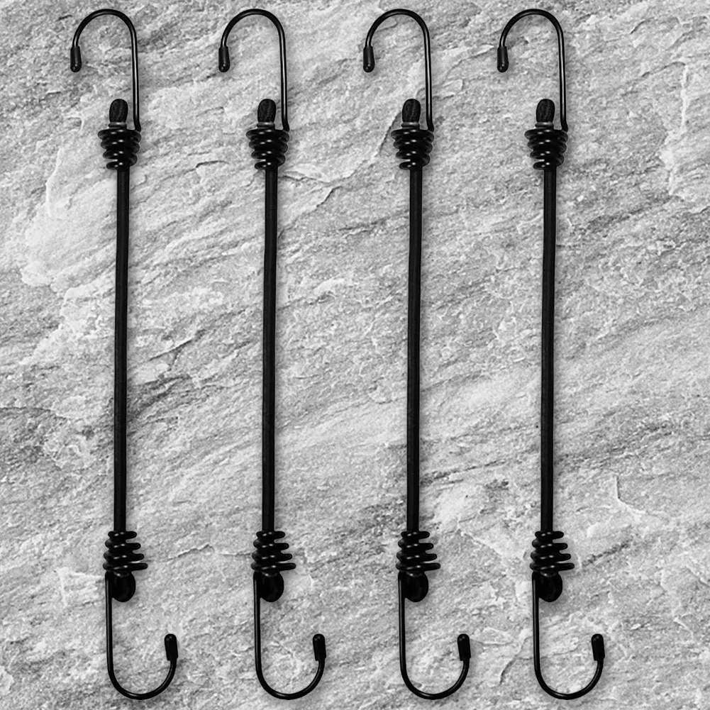 

Rubber Tie Down Strap with Hooks Black Tarp Strap Small Bungee Strap for Motorcycle Truck Camping Tent