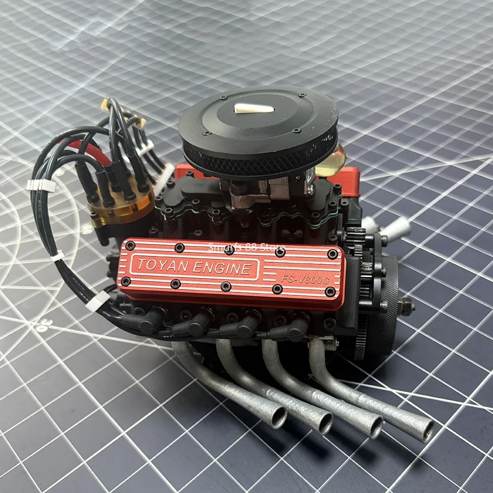 TOYAN V8 ビルディングキット 4 ストローク 28cc エンジンモデルキットフルメタル水冷バージョン FS-V800WGPC エンジンモデルおもちゃ