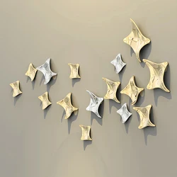 1PC Creative wall electroplating starfish wall decoration pendant European home restaurant wall decoration art wall decoration