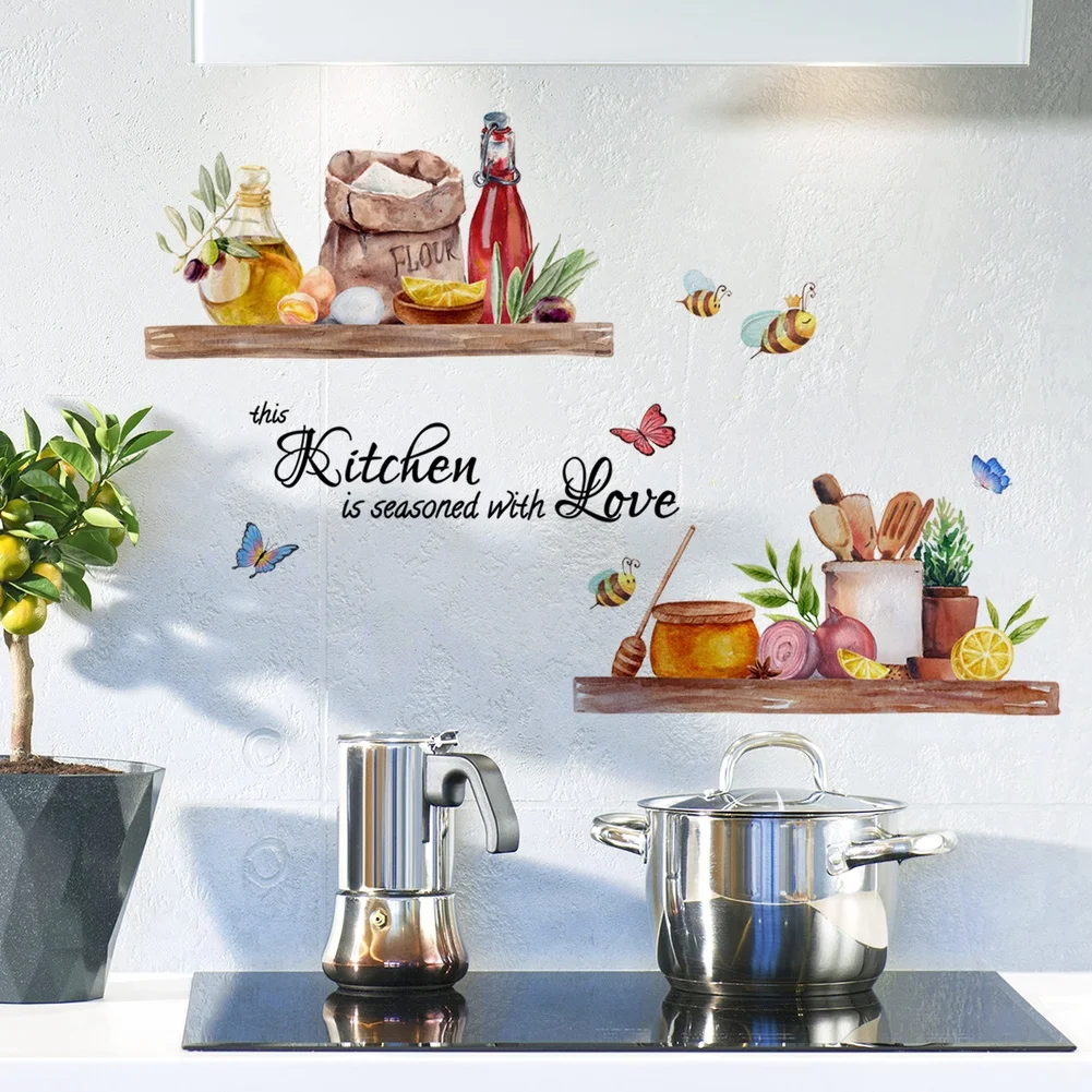 Kitchen Wall Background Self Apply Sticker Removable PVC Decals for Easy Installation on Smooth Surfaces and Glass
