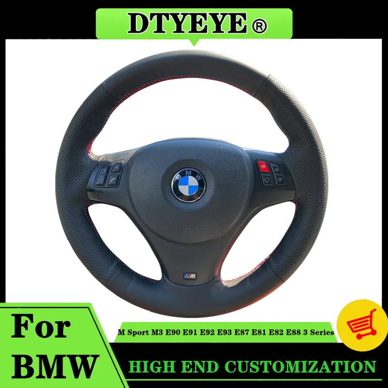 DIY Car Steering Wheel Cover For BMW M Sport M3 E90 E91 E92 E93 E87 E81 E82 E88 3 Series 2005-2017 Original Steering Wheel Braid