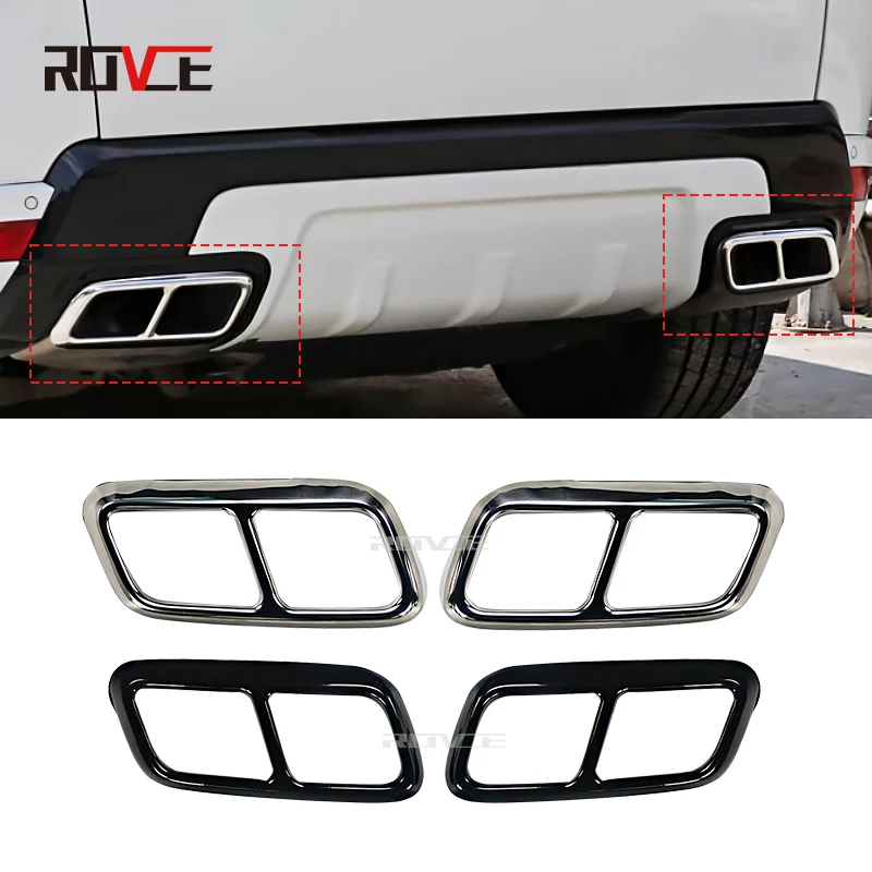 Exhaust Pipe Tail Cover Car Accessories Exterior Rear Muffler Pipe Outlet Cover Trim for RANGE ROVER SPORT 2018-2022