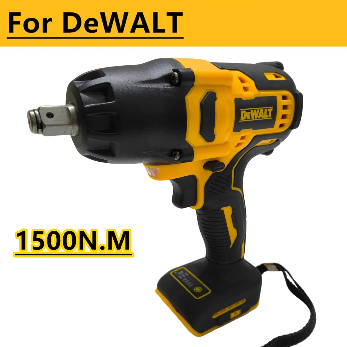 

Brushless Impact Wrench 1500N.M Cordless Electric Driver 4 Gears 1/2 Inch Repair Power Tools For DEWALT 20V Battery