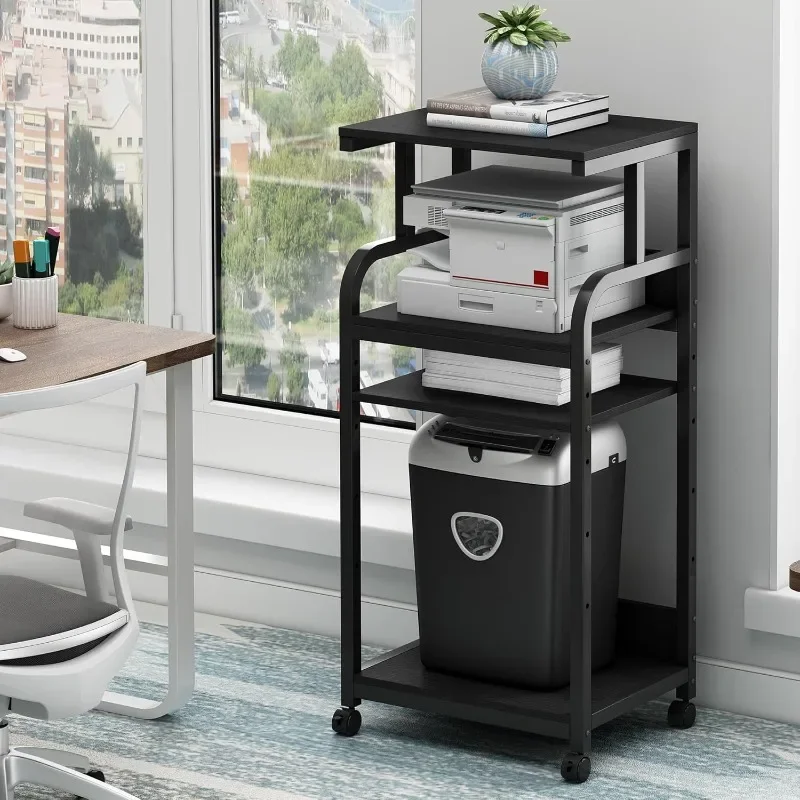 

Printer Table with Wheels for Home Office Storage and Organization, Rolling Stand Cart for Computer Tower 4 Tier Large Tall