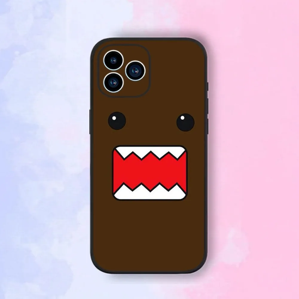 Kawaii Domo Kun Phone Case iPhone 15,14,13,12,11,XS,XR,X,8,7,Pro,Max,Plus,mini Silicone Black Cover