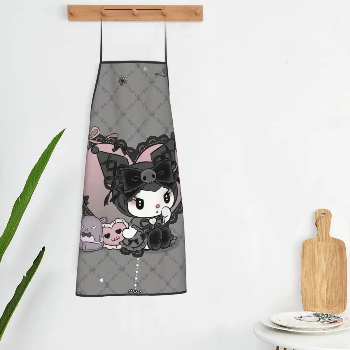 Custom Unisex Melody Kuromi Cartoon Lovers Kitchen Chef Cooking Baking Apron Men Women Tablier Cuisine for Gardening