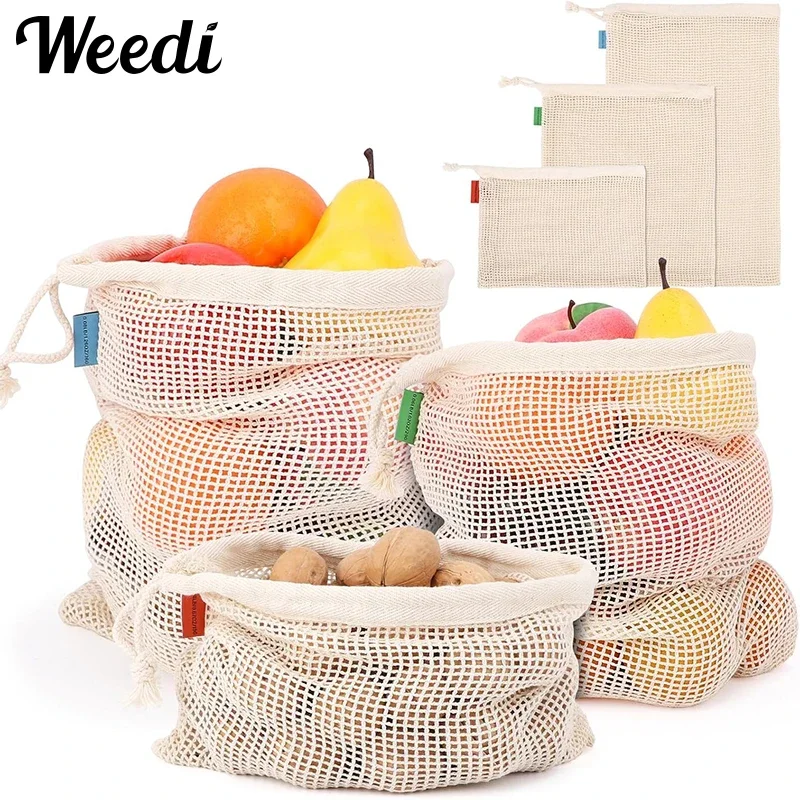Cotton Net Tote-Style Produce Bag