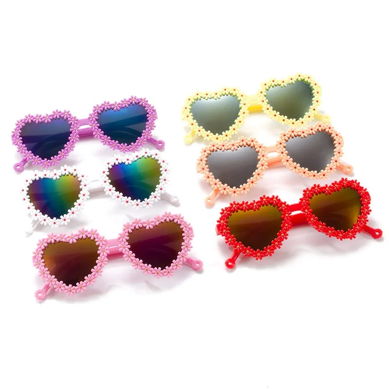2026 Neue Herzförmige Kinder-Sonnenbrille Schillernde Farben Modischer UV400-Schutz Outdoor-Sonnenbrille für Kleinkinder Mädchen Jungen – Detail 1