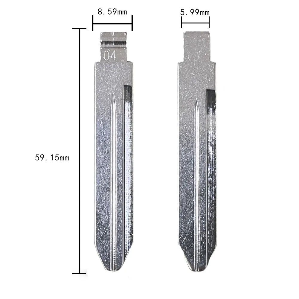 10 stücke 04 # cy24 Metall ungeschnittene leere Flip Remote Key Blade für Chrysler Jeep Dodge für keydiy kd xhorse vvdi jmd Autos chl üssel Rohlinge