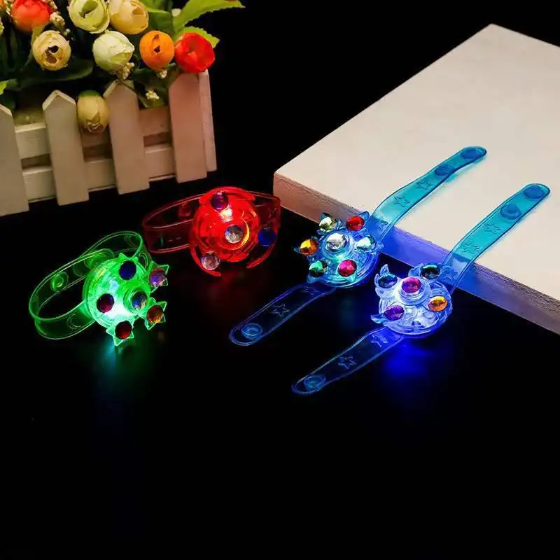 10PCS Glowing Toy Slap Bracelets Toy Night Treat Kids Gifts Favor Birthday Party Surprises Carnival Guests Children Giveaways