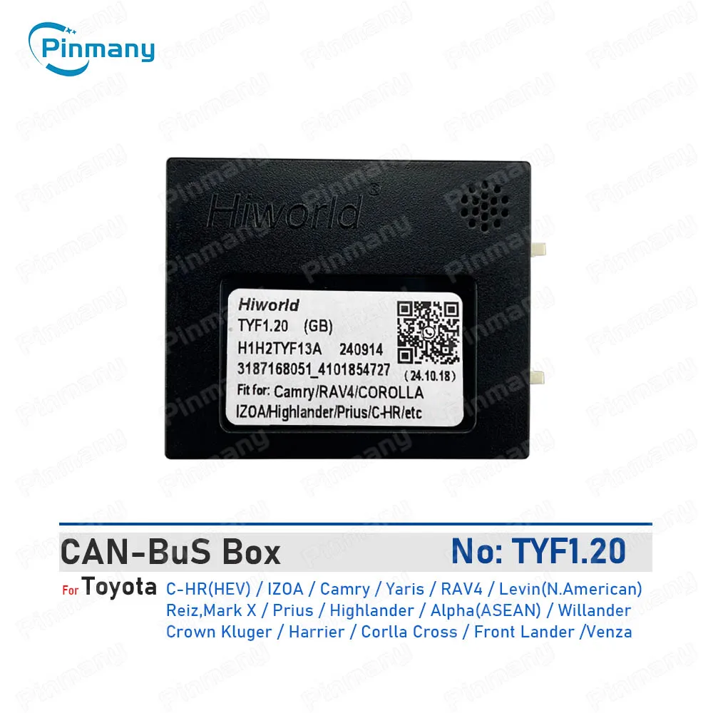Pinmany Car Radio CAN Bus Decoder TYF1 For Toyota Corolla Yaris Prius CHR Camry Highlander RAV4 Harrier Front lander Venza