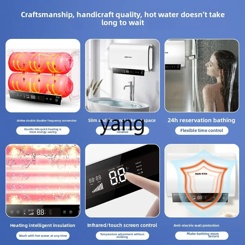 سخان مياه كهربي منزلي من LH، نوع تخزين المياه، تردد متغير، تسخين مزدوج الصفراوي، برميل مسطح 60 لترًا 80 لترًا #3