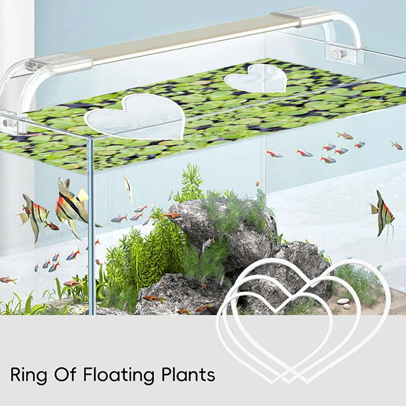 

5Pcs Floating Plant Fence Duckweed Ring Fish Tank Isolation Circles Heart Shape Floating Plant Fence Fish Tank Feeder Ring