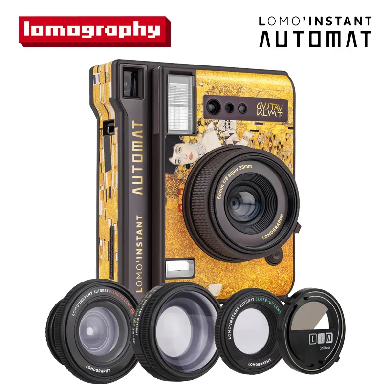 Lomography Lomo'Instant Camera Honoring Gustav Klimt Golden Age with 3 Lenses and Image Splitter Set