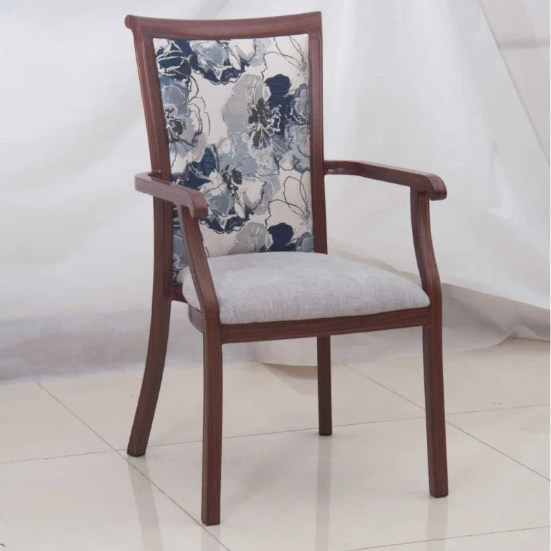 

Metal dining chair Chinese style with armrests Chinese and Western restaurant Hotel chair
