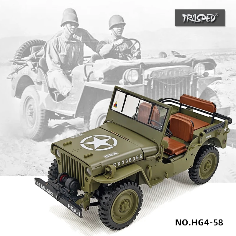 Coolbank RC Car 1/14 1941-1945 Willys Jeep  MB 2.4G 4WD RTR Crawler Climbing Scale Military Truck Off-road Car Vehicle Boys Toys