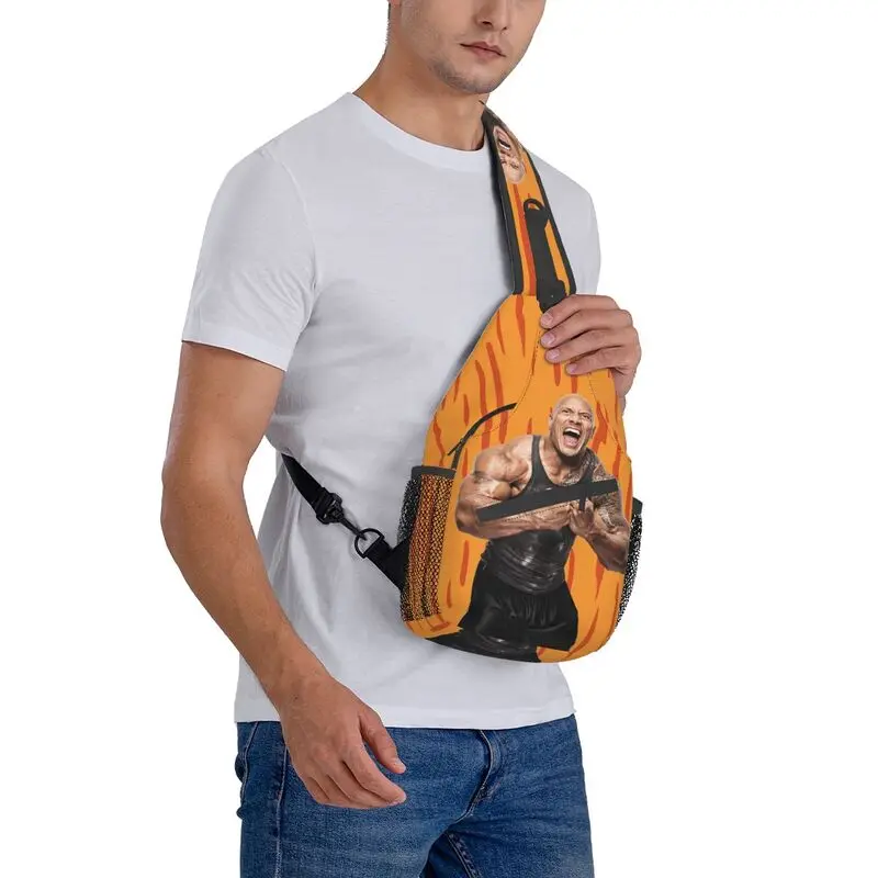 Dwayne The Rock Johnson Meme Sling Bag para viajar para hombres, mochila cruzada en el pecho, mochila de hombro, mochila de día