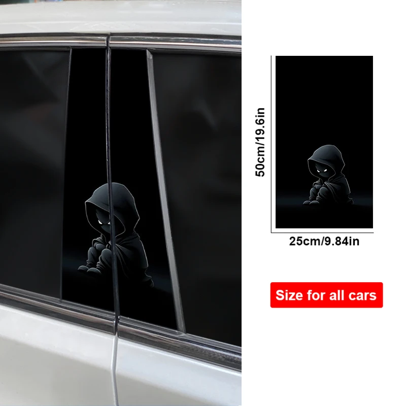 2 قطعة ملصقات السيارات العين باب السيارة عمود ملصقات مقاوم للماء الفينيل ملصقات مضحك سيارة ملصقات ذاتية اللصق ذاتية الصنع