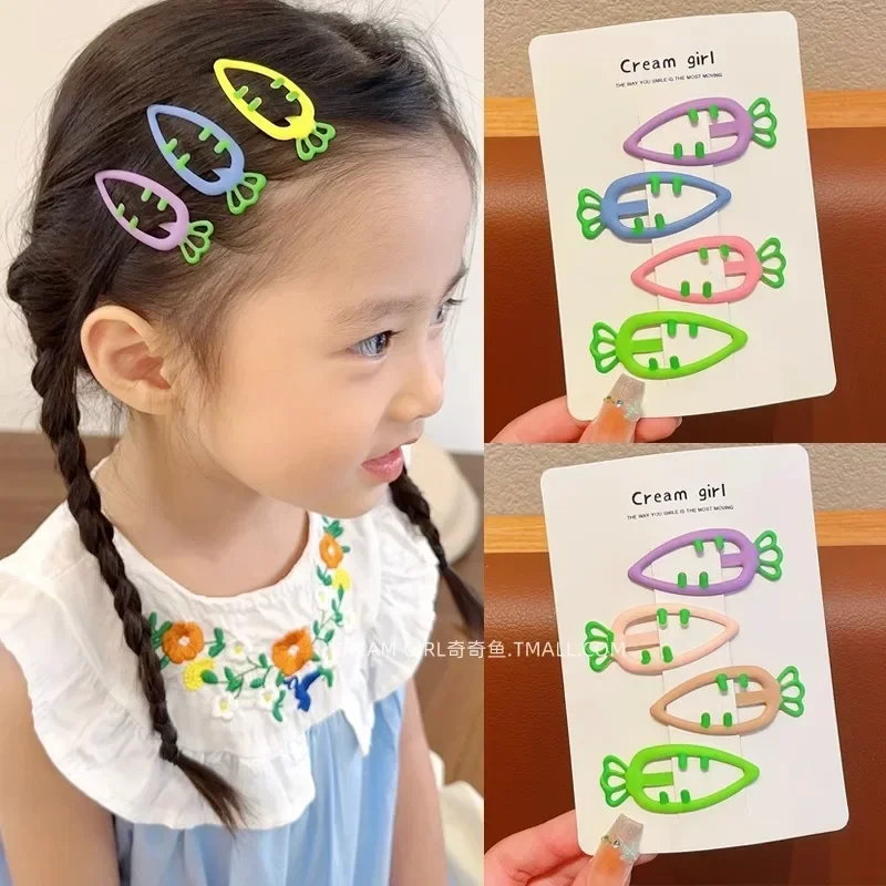 Épingle à cheveux carotte mignonne pour enfants, pince à cheveux Kawaii, document de bonbons coréens, vêtements de sauna pour filles, accessoires pour cheveux pour enfants, vente en gros, chaud