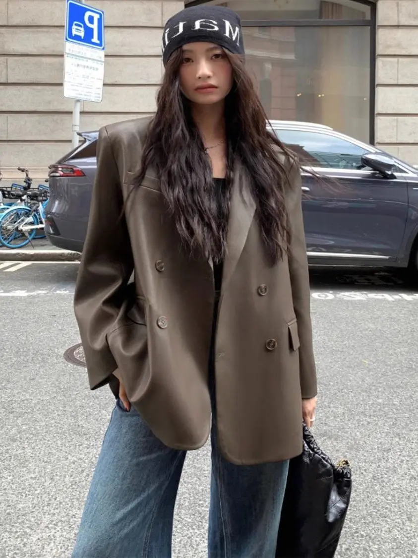 

plus Size 300 Pou Faionable Ele Autumn Sle Long Sve Women's Jaet Large Size Outerwear Versatile Trendy Top