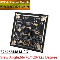 8MP CMOS con sensore Sony IMX179 modulo fotocamera USB 4K 3264*2488 MJPEG PCB UVC Plug and Play Webcam per Windows Linux Android Mac