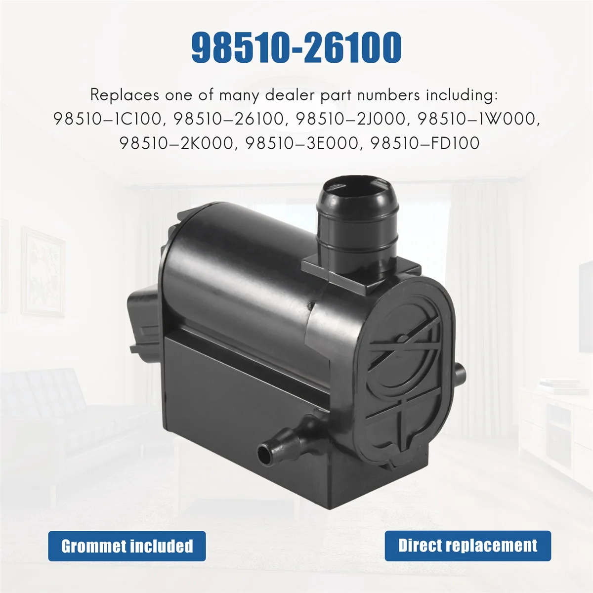 트윈 콘센트 윈드 스크린 와셔 펌프, 현대 I20 I40 투싼 엘란트라 산타페 OE #98510-26100, 98510-2J000, 98510-FD100