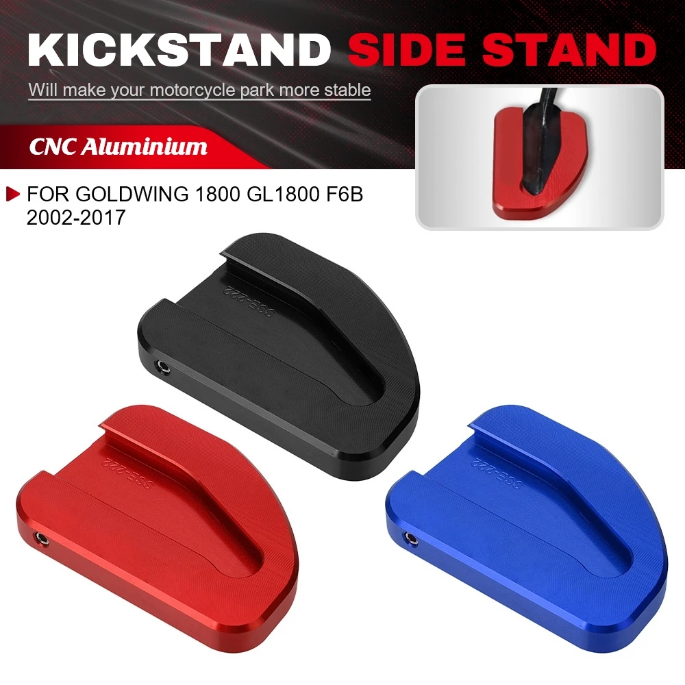 

Motorcycle Aluminium Accessories Foot Side Stand Enlarge Extension Kickstand Plate For Honda Goldwing 1800 GL1800 F6B 2002-2017