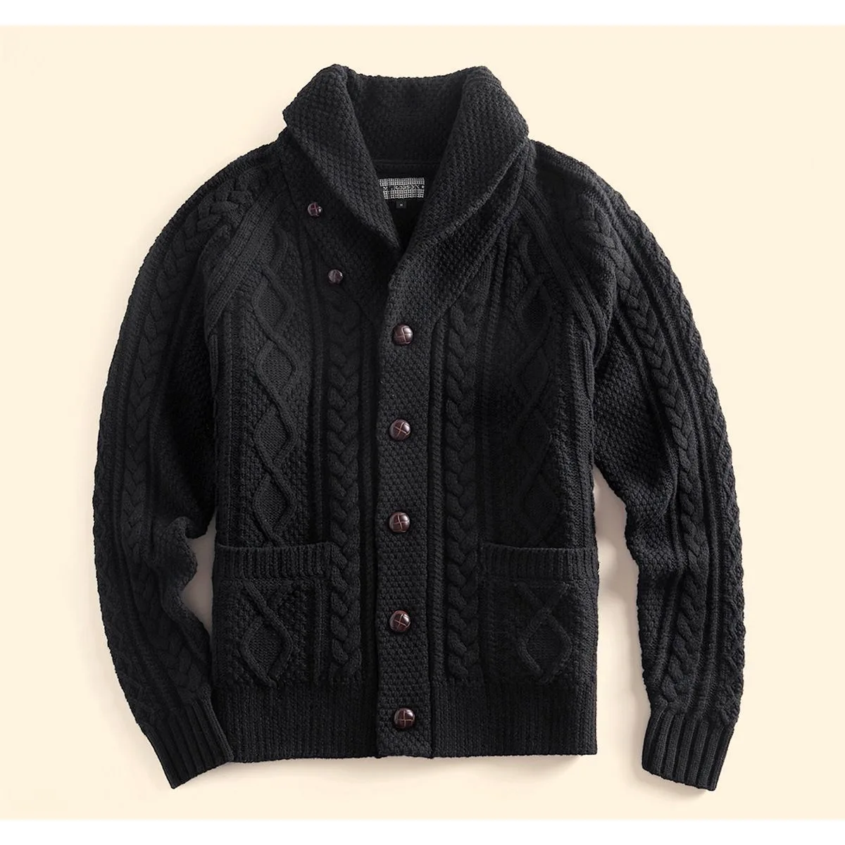 Autunno e inverno nuova tendenza della moda tinta unita addensato caldo cardigan maglione da uomo casual allentato retrò sportivo cappotto di grandi dimensioni