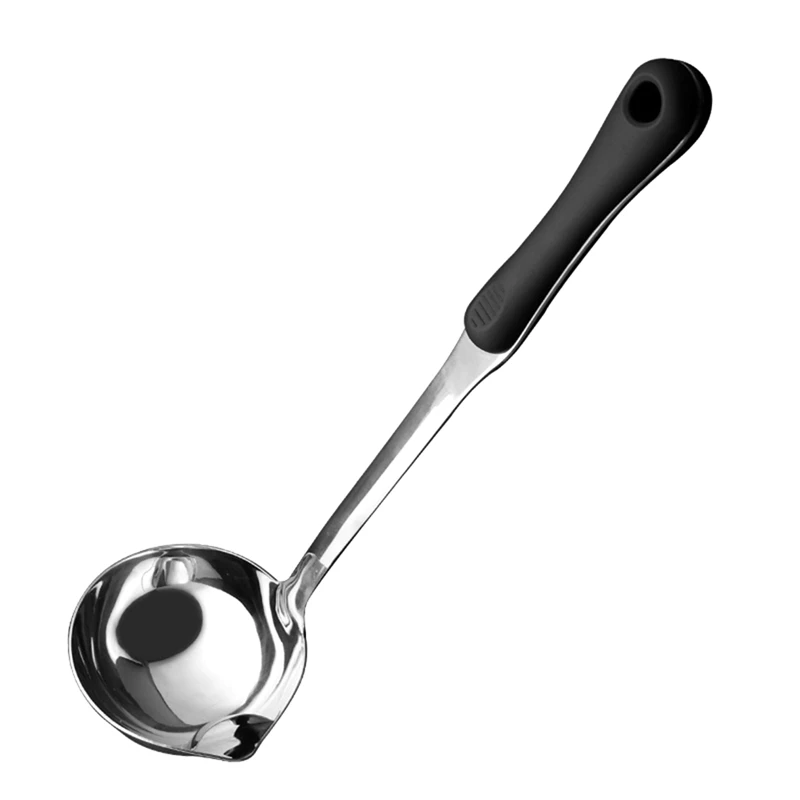 

Stainless Steel Filter Oil Spoon Soup Fat Oil Separator Skimmer Spoon Long Handle Soup Colander Kitchen Parts Tool