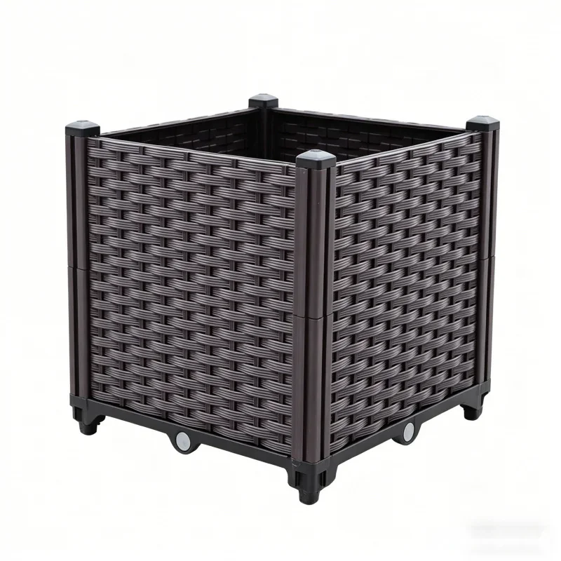

Large Plastic Planter Box for Vegetables Flowers Herbs - Raised Garden Bed Outdoor Indoor Patio Balcony Gardening Pot