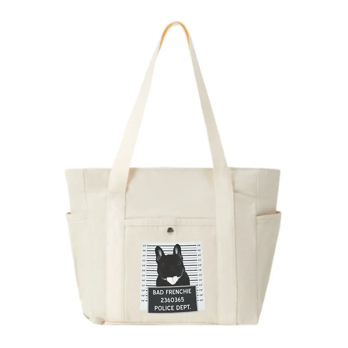 

Bad Frenchie Grit Trendy Multi-Pocket Bag – Perfect for Coffee Shop Visits