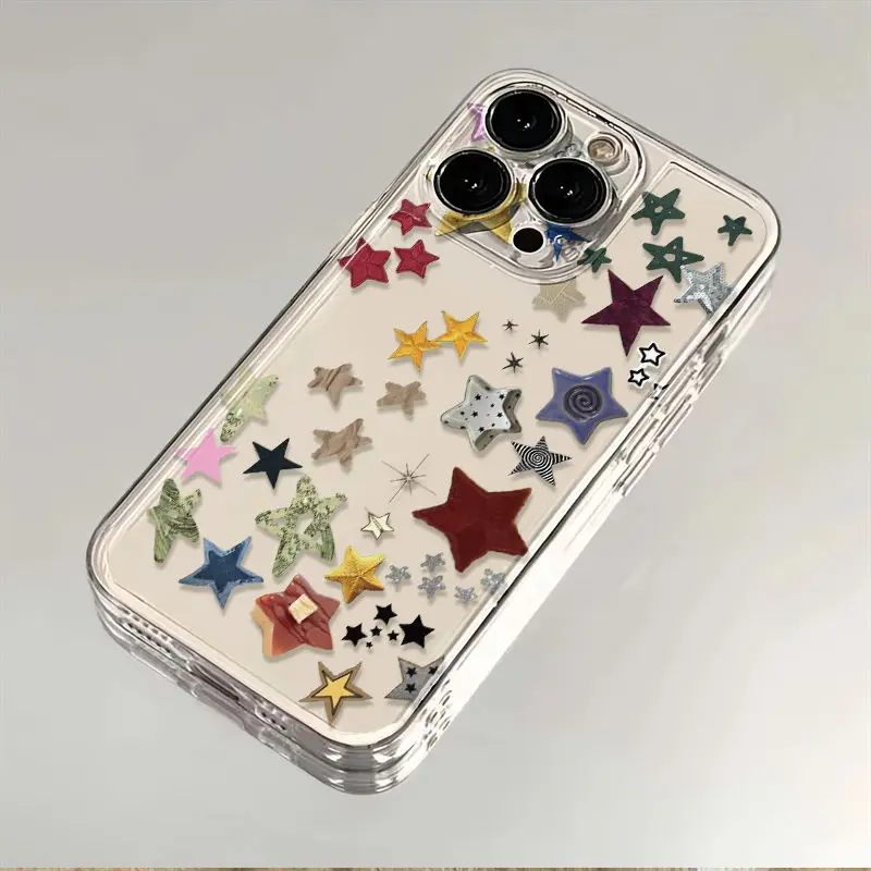 Koreanische Kreative Stern-Handyhülle für Samsung Galaxy S26 S24 S23 S22 S25 Ultra Plus Transparente Abdeckung S22+ S23+ S24+ S25+ Fundas – Detail 6