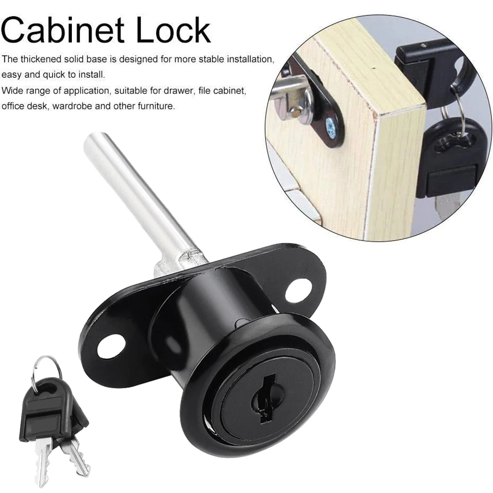 Drawer For Cabinet Bookcase Cam Lock Drawer Lock With 2pcs Keys Hardwares For Furnitures Plating Color Zinc Alloy