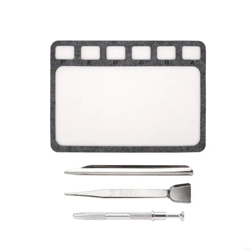 N2UE Động Đính Hạt Tổ Chức Bộ Bao Gồm Bọc Chống Trượt Nỉ Kim Loại Muỗng Và 6 Lưới Đính Hạt Thủ Công Cho DIY Trang Sức chế Tác