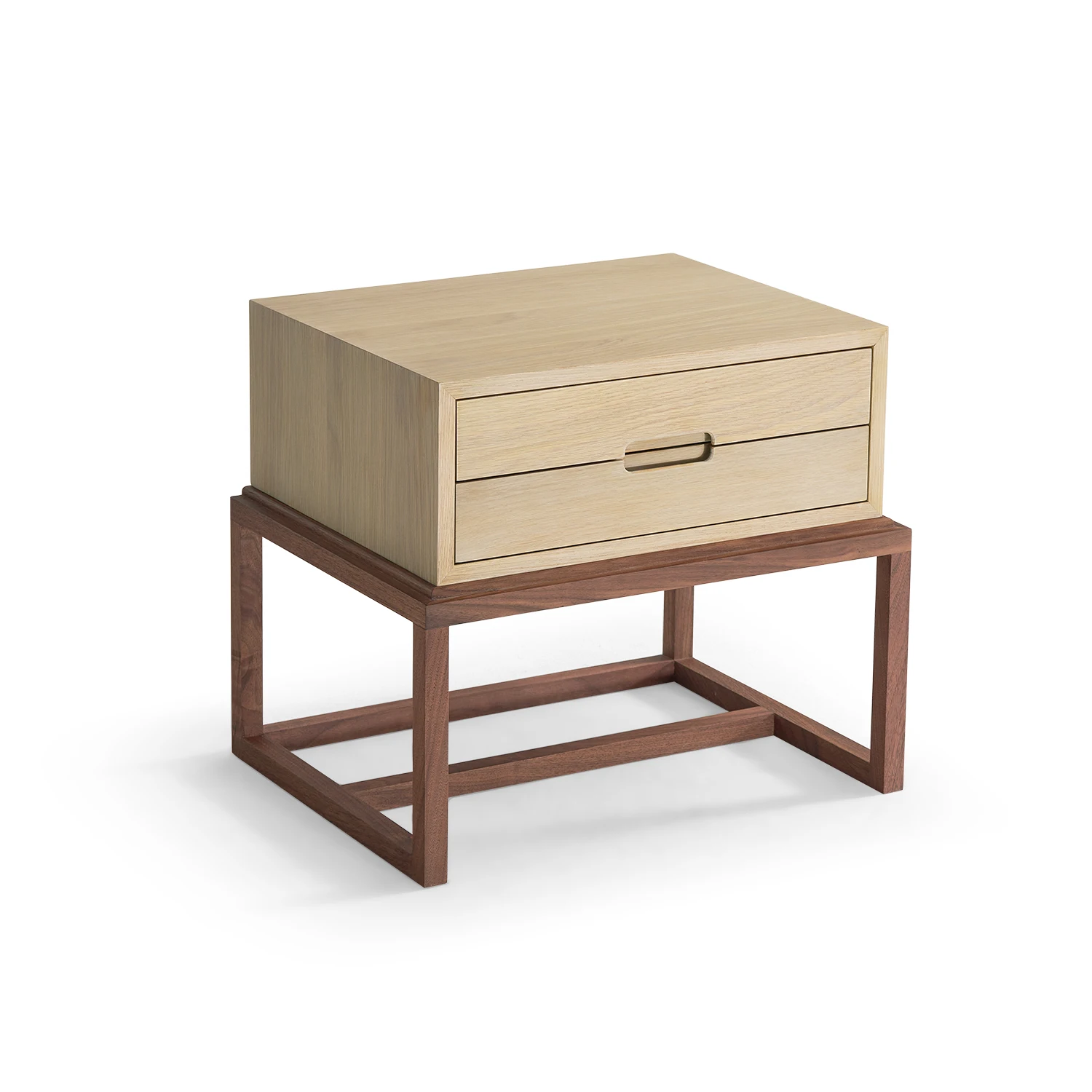 

Modern Walnut Wood Nightstand Solid Midcentury Modern Bedroom Furniture Stylish Design Apartment Living Room Hotel Bathroom Use