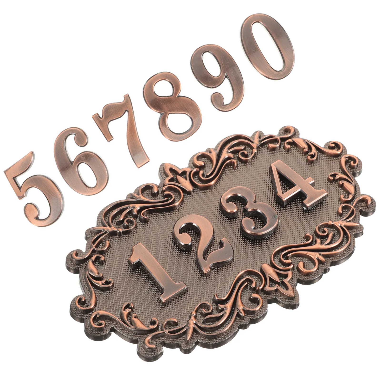 1Set Vintage House Number Plaque ABS Material Address Sign Reflective Mailbox Numbers Front Door Personalized Outdoor Address