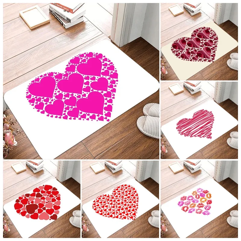

Creative Love Printing Non-Slip Small Rug Waterproof Easy To Clean Floor Mat for Indoor Outdoor Use Durable Home Decor Fashion