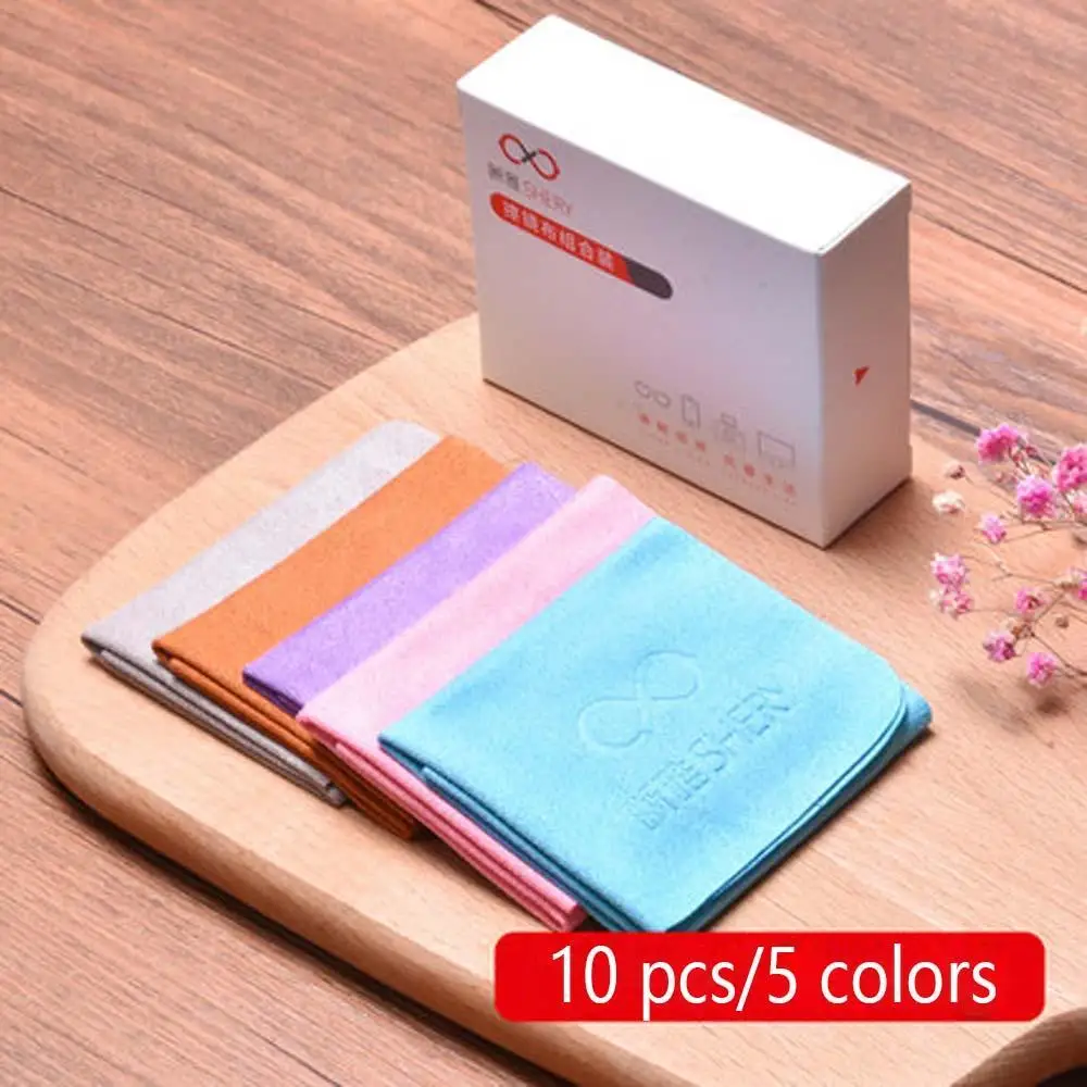 10 pcs Chamois Microfiber Glasses Cloth Lens Clothes Glasses Clean Cleaning Wipe