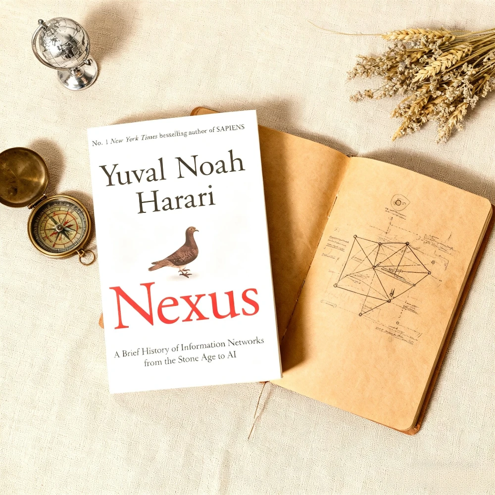 Nexus بواسطة تاريخ موجز لشبكات المعلومات من العصر الحجري إلى كتاب غلاف ورقي بالذكاء الاصطناعي باللغة الإنجليزية