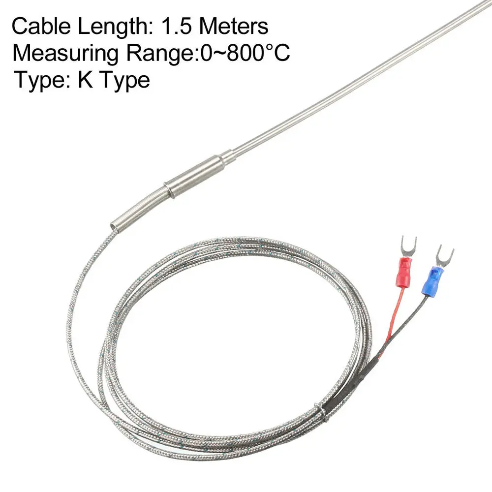 K-type temperatuursensorsonde 1,5 m kabel 4x300 mm sondethermokoppel