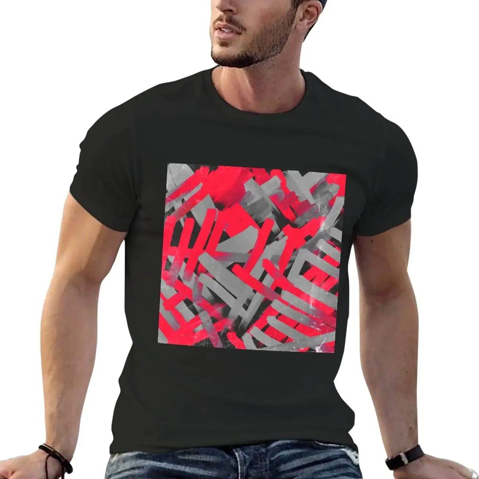 

Abstract scraches T-Shirt Blouse plus size clothes vintage graphics men clothes